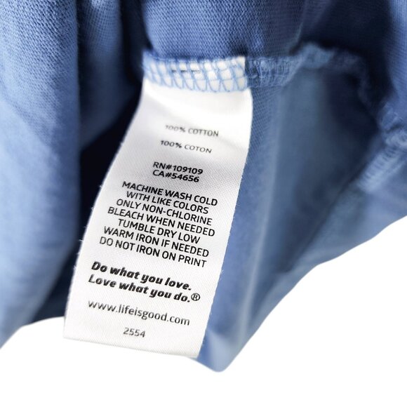 Life Is Good Mens "Hoppy‎ Easter" Blue Crusher T-Shirt L Funny Bunny Graphic - Picture 5 of 7